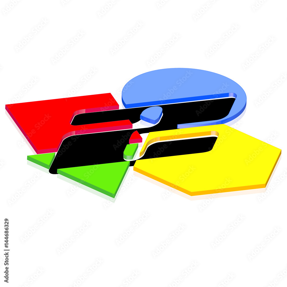 Zwei bunt 3d