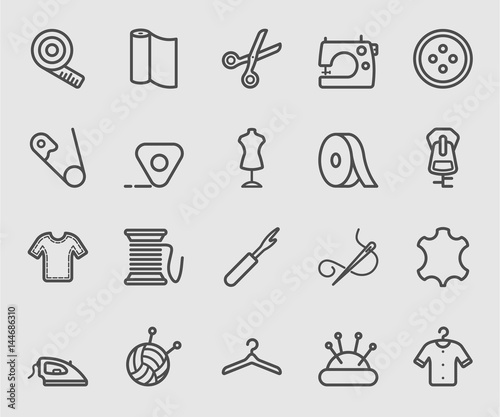Sewing line icon