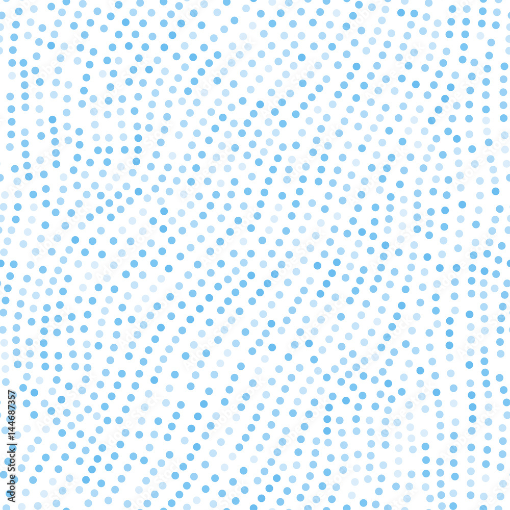 Polka dots seamless pattern. Vector illustration in pastel blue colors.