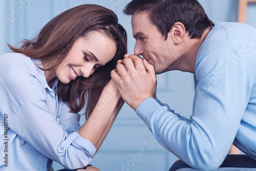 Fotografi Nice happy couple spending time together