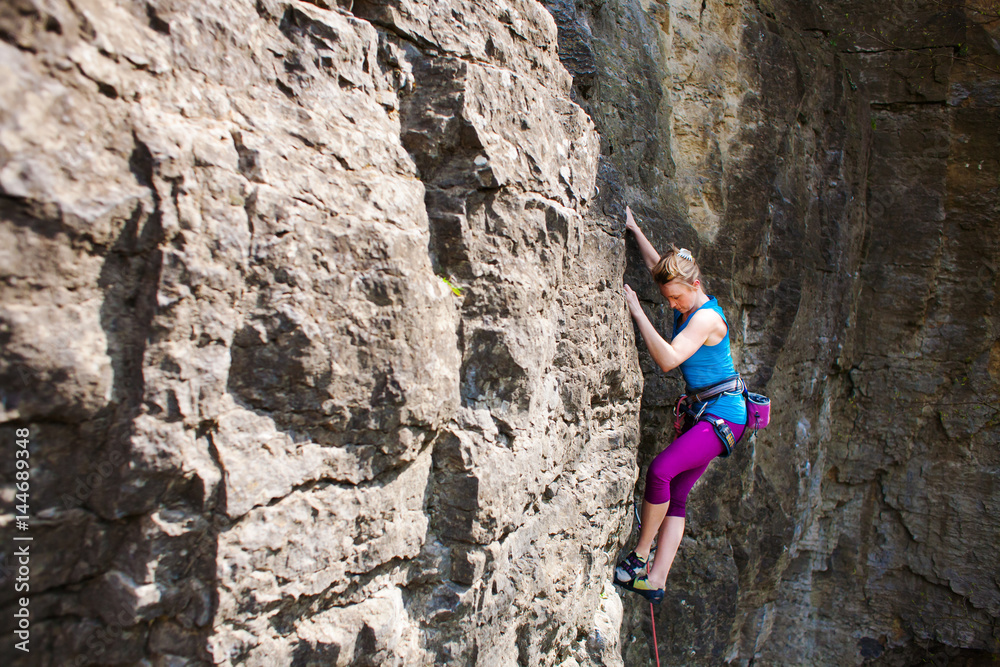 girl rock climber..