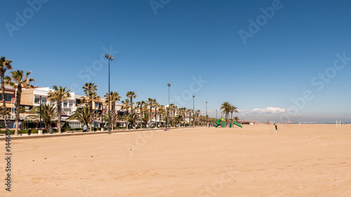 Palmen und Strand von Valencia
