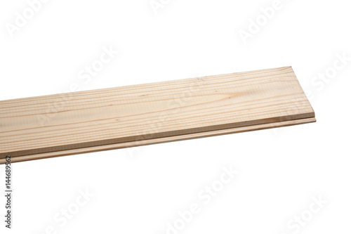 Pine wooden board on white background. Construction boards.