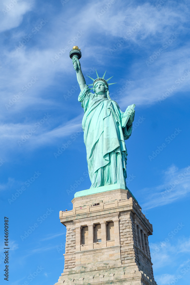 Fototapeta premium The Statue of Liberty is a french sculpture that was located on Liberty Island in New York Harbor