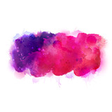 Purple, violet, lilac, magenta and pink watercolor stains. Bright color element for abstract artistic background.