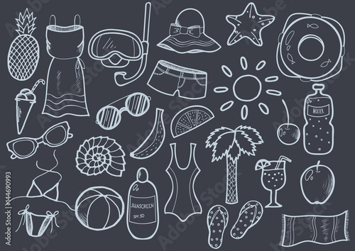 Set of summer doodles.