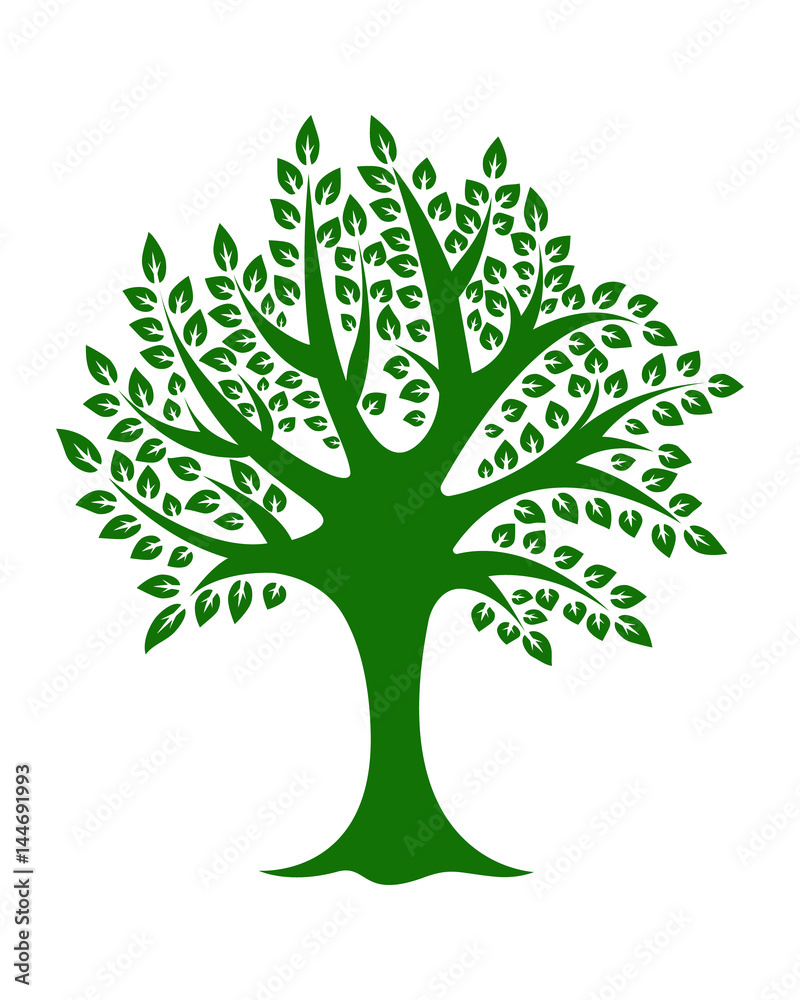 Green tree on white background vector Green tree on white background vector