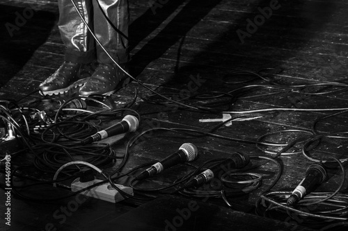 Microphones black and white