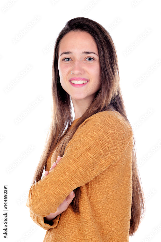 Happy teenger girl with sixteen years old looking at camera Happy teenger girl with sixteen years old looking at camera