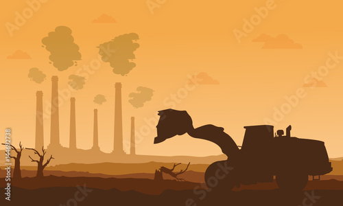 Silhouette of bad environment with clean forest