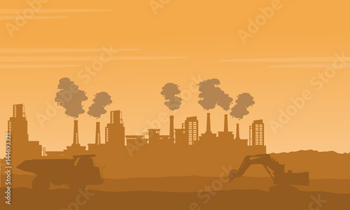 Bad environment pollution industry silhouettes