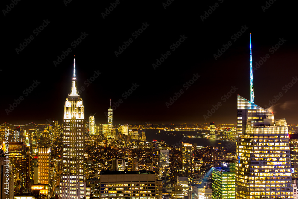 New York night skyscraper