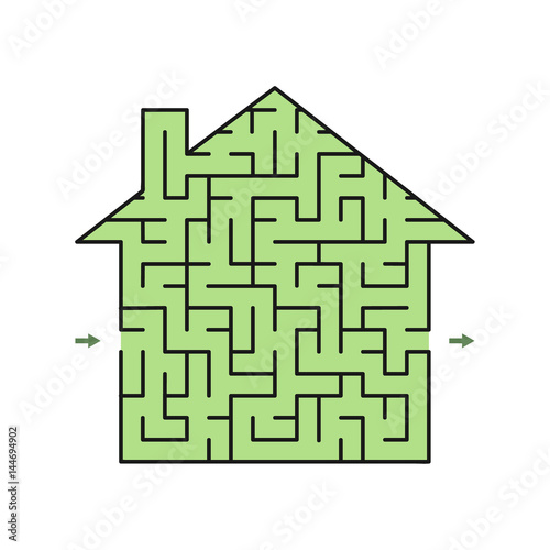 Vector labyrinth 133. Green house labyrinth. Maze / labyrinth with entry and exit.