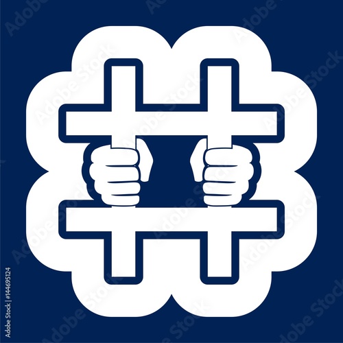 Jailed icon, Behind bars icon - Illustration