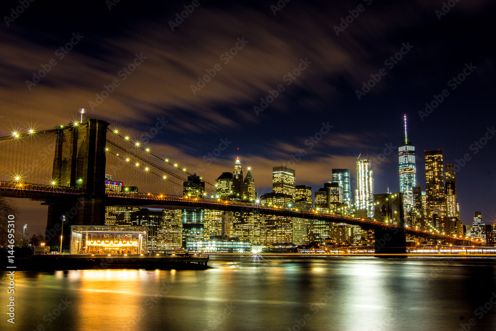Manhattan and Brooklyn Bridge view, New York, USA
