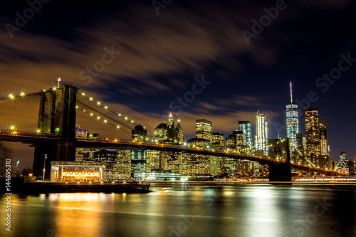 Manhattan and Brooklyn Bridge view  New York  USA  