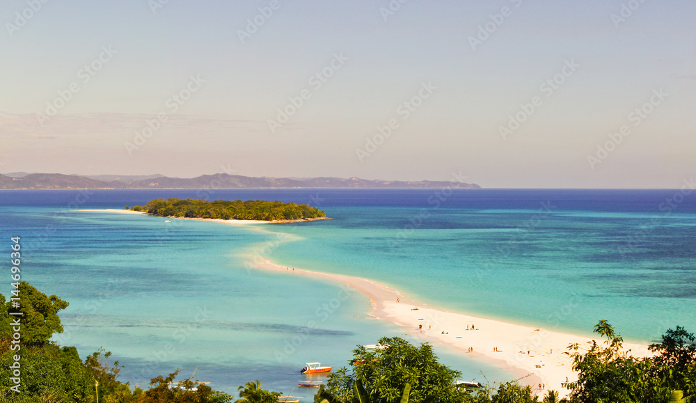 Nosy Iranja a tropical beach in Madagascar - panoramic view