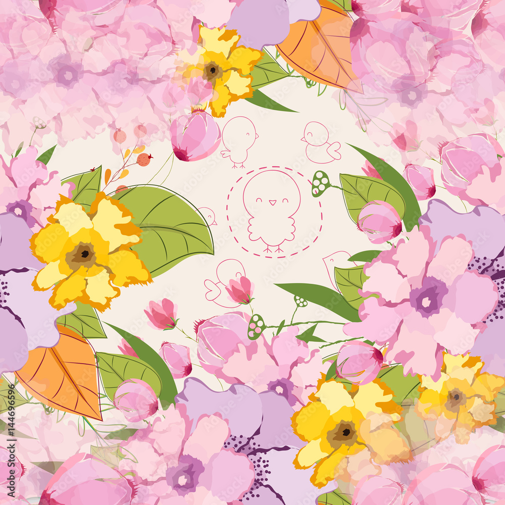Seamless pattern with flowers spring time Seamless pattern with flowers spring time