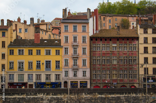 Lyon old buildings along river Saone

 photo