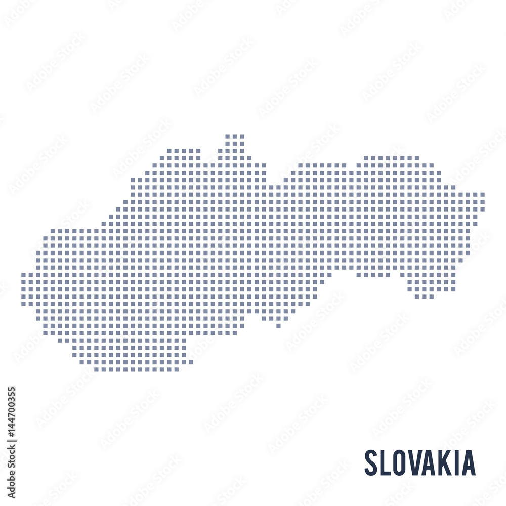Obraz premium Vector pixel map of Slovakia isolated on white background