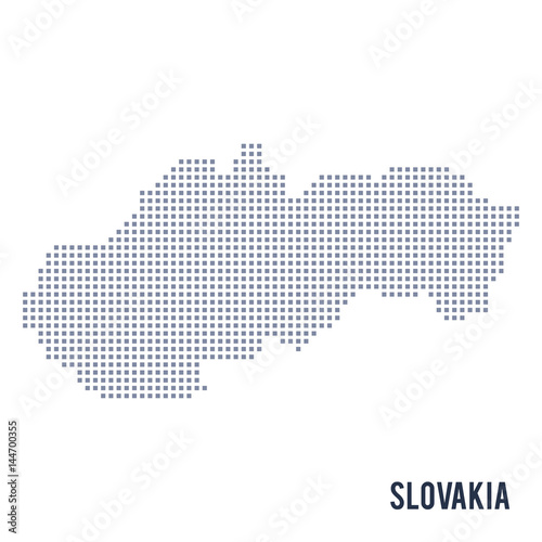 Vector pixel map of Slovakia isolated on white background