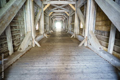 D, Baden-Württemberg, Oberschwaben, Kloster Beuron, Holzbrücke über die Donau