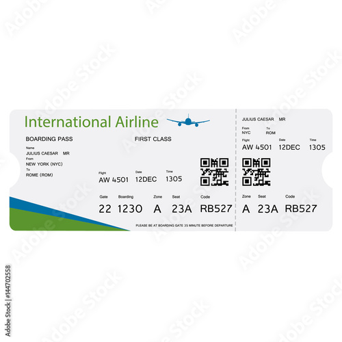 Boarding pass ticket