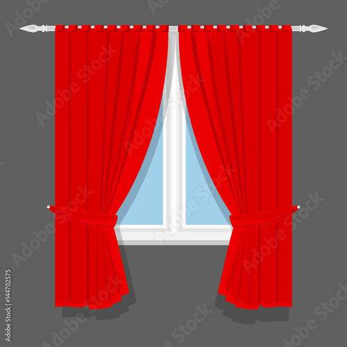 Red curtain vector