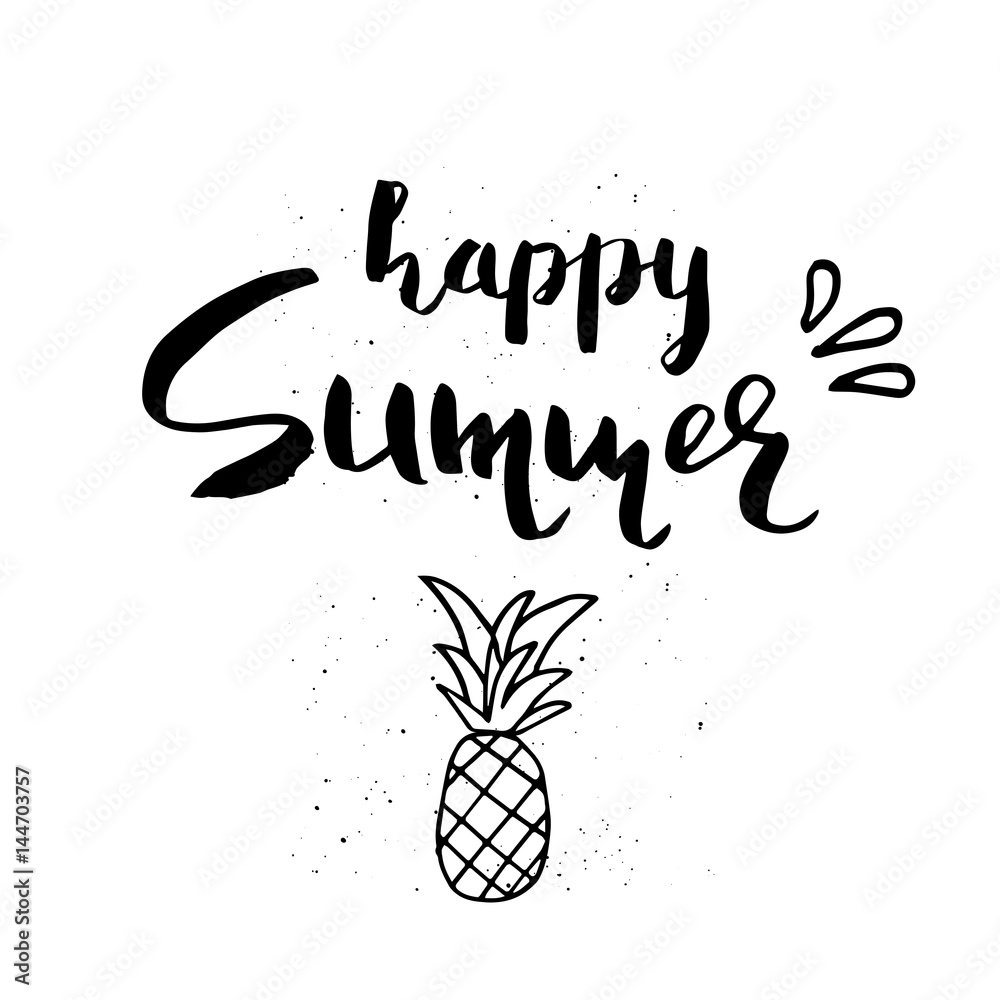 Obraz premium Beautiful summer poster with hand drawn lettering