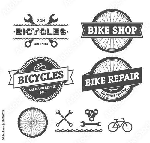 Bike shop and repair emblems