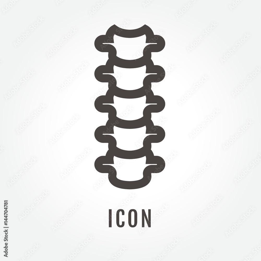 icon Spine diagnostics illustration isolated sign symbol thin line for web, modern minimalistic flat design vector on white background and logo. Symbol icon Spine diagnostics illustration isolated sign symbol thin line for web, modern minimalistic flat design vector on white background and logo. Symbol
