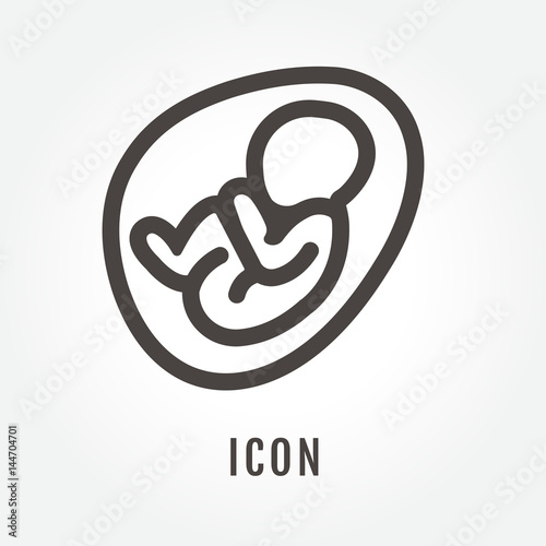 icon Fetus illustration isolated sign symbol thin line for web, modern minimalistic flat design vector on white background and logo. Symbol