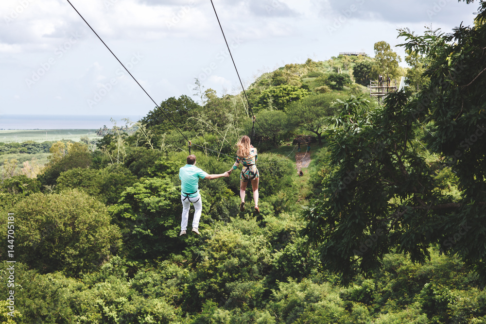 Obraz premium zip line Mauritius island