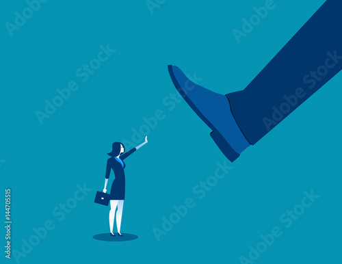 Not afraid of manager power. Concept business illustration. Vector metaphor business