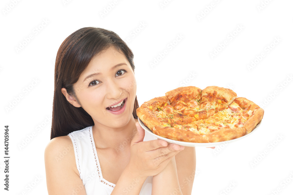 食事を楽しむ女性 食事を楽しむ女性
