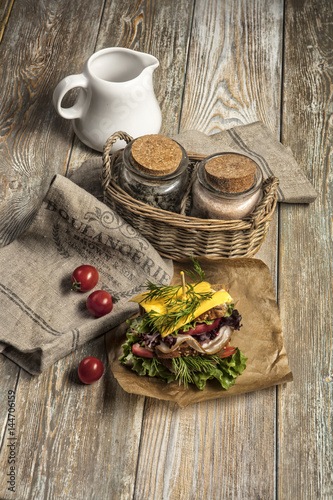 Fototapeta Naklejka Na Ścianę i Meble -  Sandwich With Vegetables