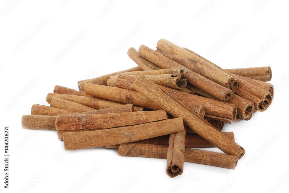 heap of cinnamon isolated
