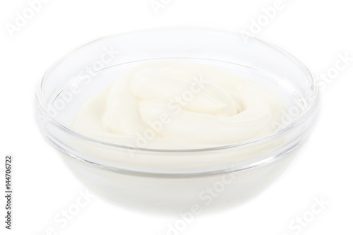 bowl with mayonaise isolated