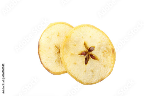 dried slices of apple isolated