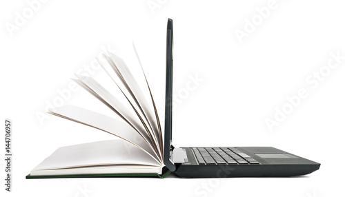 Open book turns into an open laptop