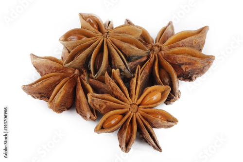 heap of star anise (badian) isolated