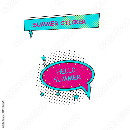 Halftone summer sticker