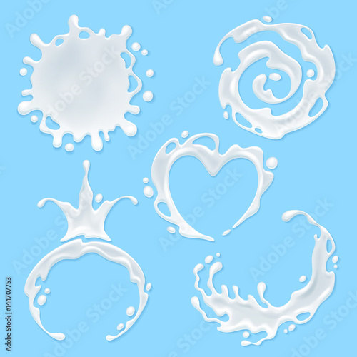 Milk splashes set.