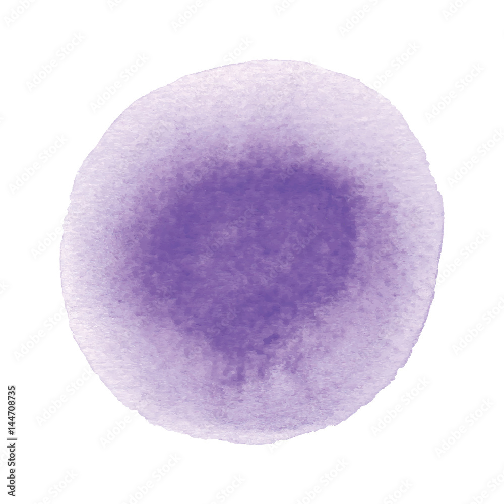 Violet round watercolor on white background Violet round watercolor on white background