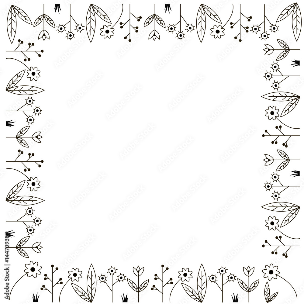 flowered frame card flowered frame card