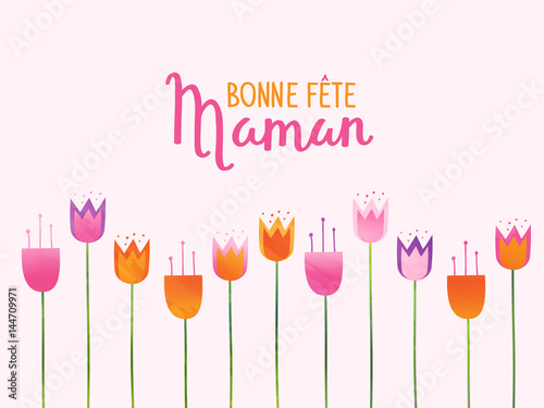 Carte « Bonne Fête, Maman» avec fleurs