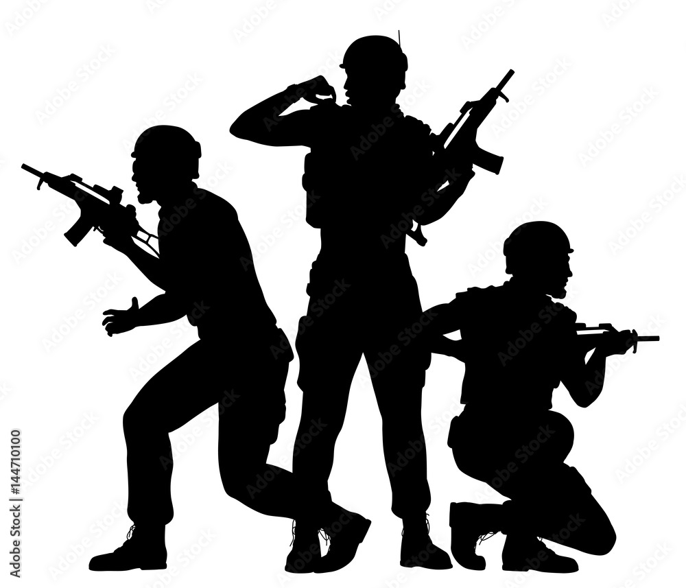 Obraz premium Soldiers fighting together