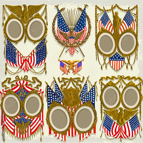 America Patriot pin stickers