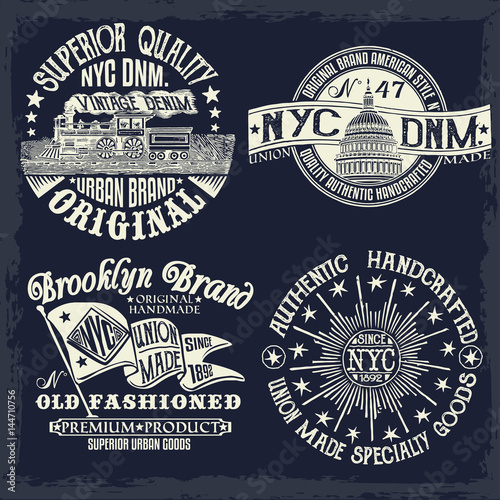 Vintage denim label clothes