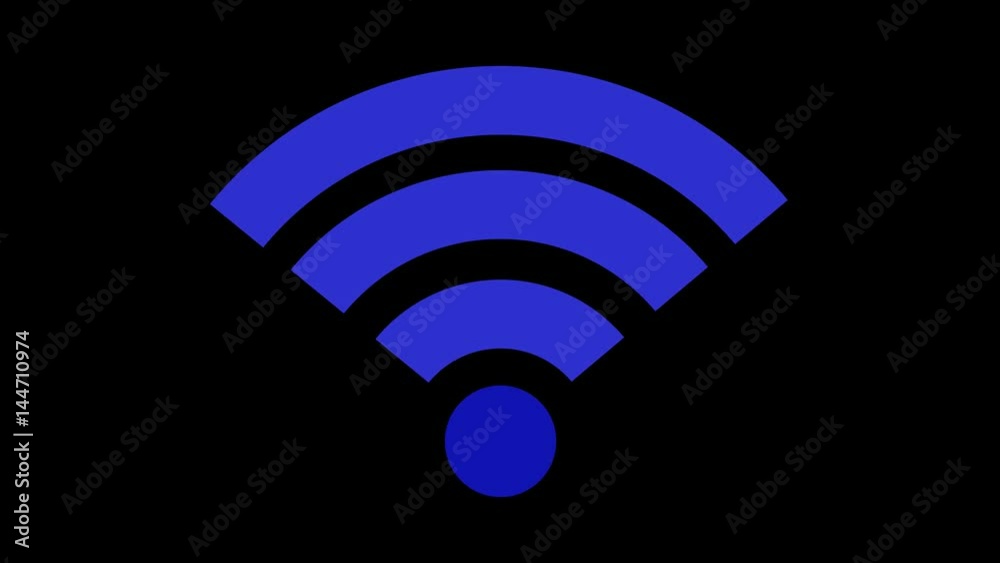 Wireless network icon. Wi-Fi symbol. Animation of wifi element in 4K on dark background Wireless network icon. Wi-Fi symbol. Animation of wifi element in 4K on dark background